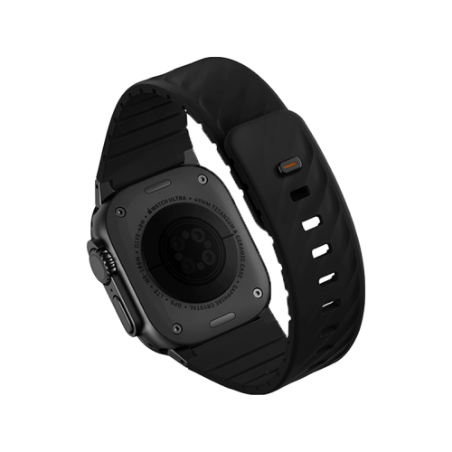 UNIQ FLUO MAGNETIC APPLE WATCH STRAP WITH CONNECTOR BUNDLE 49-40MM - MIDNIGHT BLACK (MIDNIGHT BLACK)