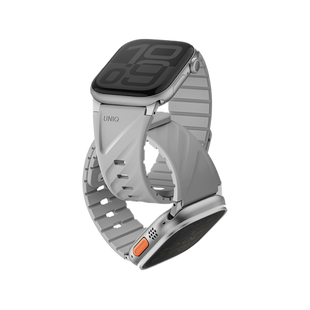 UNIQ FLUO MAGNETIC APPLE WATCH STRAP WITH CONNECTOR BUNDLE 49-40MM - MIST GREY (MIST GREY)