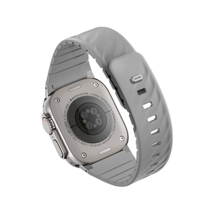 UNIQ FLUO MAGNETIC APPLE WATCH STRAP WITH CONNECTOR BUNDLE 49-40MM - MIST GREY (MIST GREY)