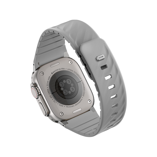 UNIQ FLUO MAGNETIC APPLE WATCH STRAP WITH CONNECTOR BUNDLE 49-40MM - MIST GREY (MIST GREY)