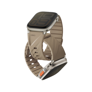 UNIQ FLUO MAGNETIC APPLE WATCH STRAP WITH CONNECTOR BUNDLE 49-40MM - SOFT SAND (SOFT SAND)