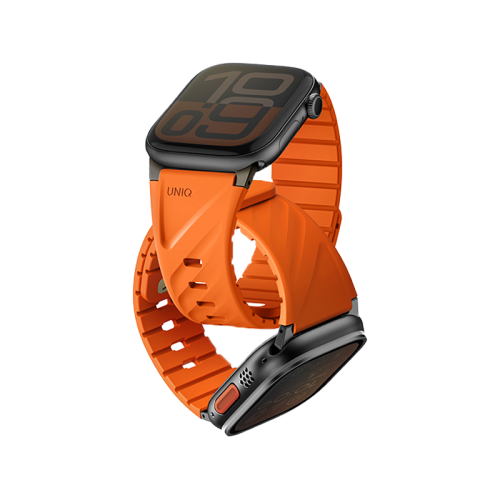 UNIQ FLUO MAGNETIC APPLE WATCH STRAP WITH CONNECTOR BUNDLE 49-40MM - VOLT ORANGE (VOLT ORANGE)