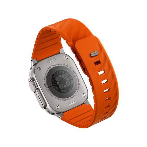 UNIQ FLUO MAGNETIC APPLE WATCH STRAP WITH CONNECTOR BUNDLE 49-40MM - VOLT ORANGE (VOLT ORANGE)