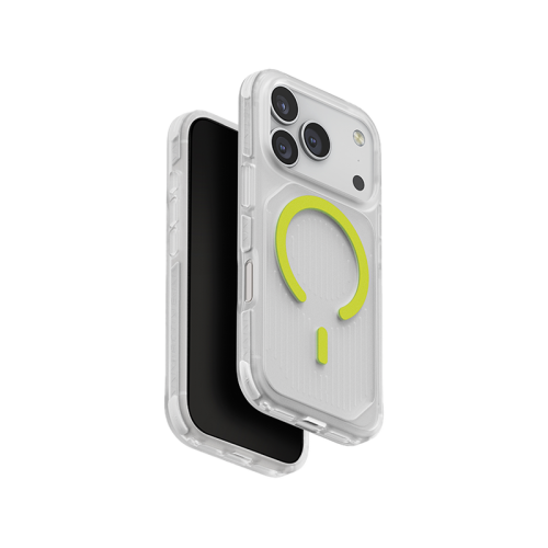 UNIQ HYBRID IPHONE 17 PRO (2025) 6.3 MAGCLICK CHARGING COMBAT ACTIVE - FROST CLEAR / LUME-LIME