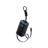 ENERGEA COMPAC ARC 45, 10000MAH POWERBANK WITH BUILT IN 70CM USB-C CABLE PD45W -  BLUE