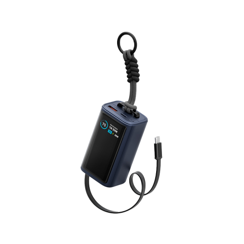 ENERGEA COMPAC ARC 45, 10000MAH POWERBANK WITH BUILT IN 70CM USB-C CABLE PD45W -  BLUE