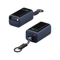 ENERGEA COMPAC ARC 45, 10000MAH POWERBANK WITH BUILT IN 70CM USB-C CABLE PD45W -  BLUE