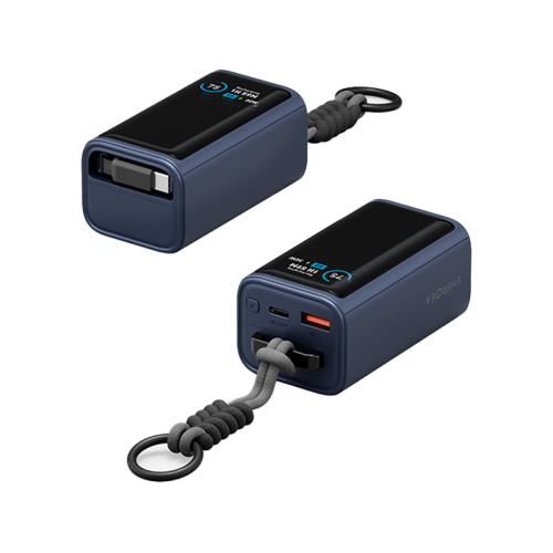 ENERGEA COMPAC ARC 45, 10000MAH POWERBANK WITH BUILT IN 70CM USB-C CABLE PD45W -  BLUE