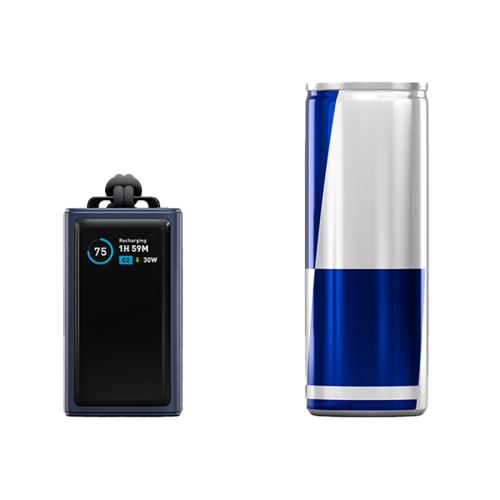 ENERGEA COMPAC ARC 45, 10000MAH POWERBANK WITH BUILT IN 70CM USB-C CABLE PD45W -  BLUE