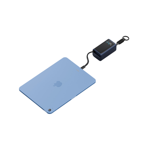 ENERGEA COMPAC ARC 45, 10000MAH POWERBANK WITH BUILT IN 70CM USB-C CABLE PD45W -  BLUE