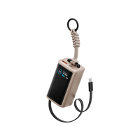 ENERGEA COMPAC ARC 45, 10000MAH POWERBANK WITH BUILT IN 70CM USB-C CABLE PD45W -  GOLD