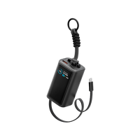 ENERGEA COMPAC ARC 45, 10000MAH POWERBANK WITH BUILT IN 70CM USB-C CABLE PD45W -  GUN