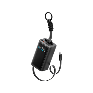 ENERGEA COMPAC ARC 45, 10000MAH POWERBANK WITH BUILT IN 70CM USB-C CABLE PD45W -  GUN