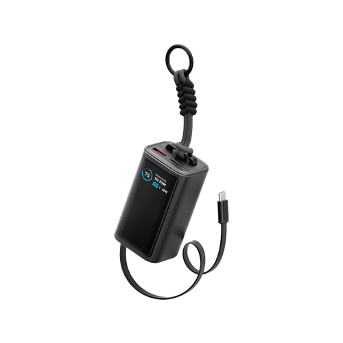 ENERGEA COMPAC ARC 45, 10000MAH POWERBANK WITH BUILT IN 70CM USB-C CABLE PD45W -  GUN