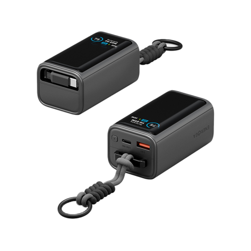 ENERGEA COMPAC ARC 45, 10000MAH POWERBANK WITH BUILT IN 70CM USB-C CABLE PD45W -  GUN