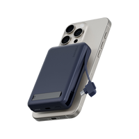 Energea MagPac Pro Plus MagSafe 10000mAh Power Bank Built-In USB-C Cable With Built In Stand - Blue