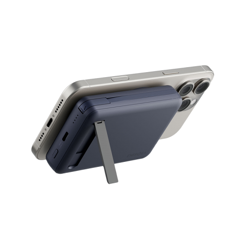 Energea MagPac Pro Plus MagSafe 10000mAh Power Bank Built-In USB-C Cable With Built In Stand - Blue