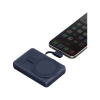 Energea MagPac Pro Plus MagSafe 10000mAh Power Bank Built-In USB-C Cable With Built In Stand - Blue