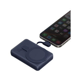 Energea MagPac Pro Plus MagSafe 10000mAh Power Bank Built-In USB-C Cable With Built In Stand - Blue