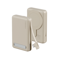 Energea MagPac Pro Plus MagSafe 10000mAh Power Bank Built-In USB-C Cable With Built In Stand - Sand