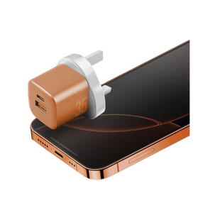 Energea Ampcharge 1-Port USB-C & 1-Port USB-A GaN 35W Wall Charger - Orange