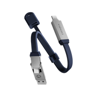 Energea Sheath Key  2-IN-1 USB-C to USB-C + USB-A 480Mbps with 60W Cable 15CM - Blue