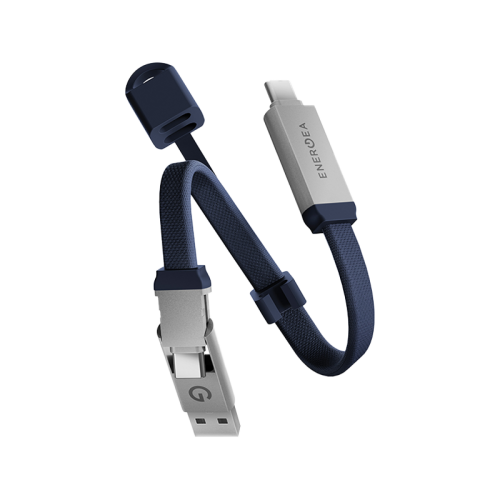 Energea Sheath Key  2-IN-1 USB-C to USB-C + USB-A 480Mbps with 60W Cable 15CM - Blue