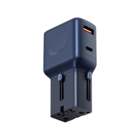 Energea TravelGo 1-Port USB-C & 1-Port USB-A 35W Travel Adapter - Blue