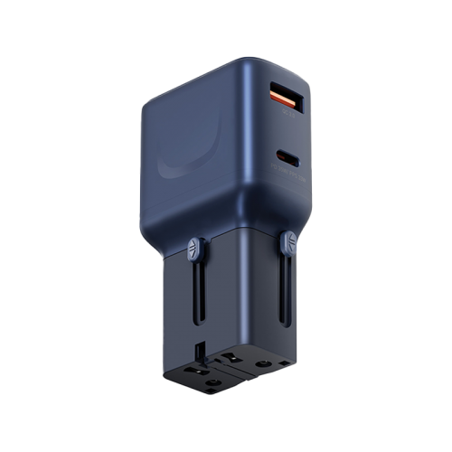 Energea TravelGo 1-Port USB-C & 1-Port USB-A 35W Travel Adapter - Blue