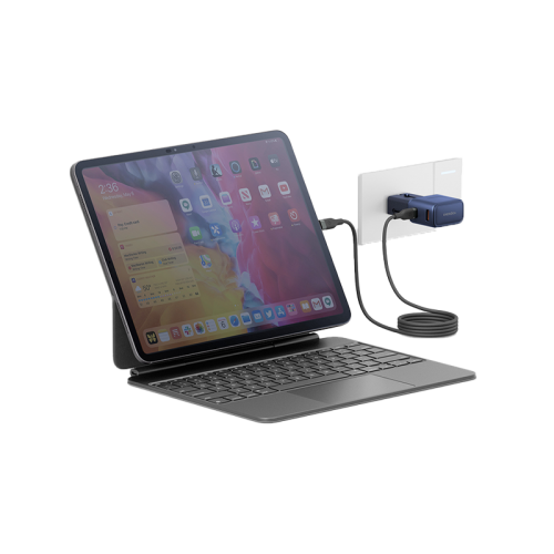 Energea TravelGo 1-Port USB-C & 1-Port USB-A 35W Travel Adapter - Blue