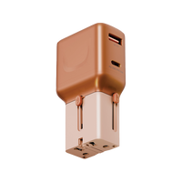 Energea TravelGo 1-Port USB-C & 1-Port USB-A 35W Travel Adapter - Orange