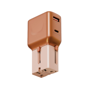 Energea TravelGo 1-Port USB-C & 1-Port USB-A 35W Travel Adapter - Orange