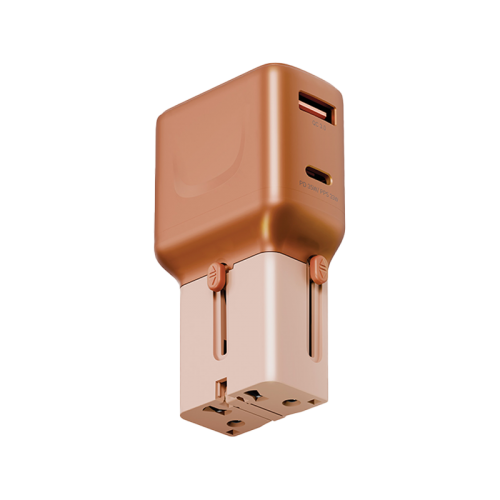 Energea TravelGo 1-Port USB-C & 1-Port USB-A 35W Travel Adapter - Orange