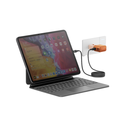 Energea TravelGo 1-Port USB-C & 1-Port USB-A 35W Travel Adapter - Orange