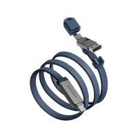 Energea Sheath Travel  2-IN-1 USB-C to USB-C + USB-A 480Mbps with 60W Cable 1.2M - Blue