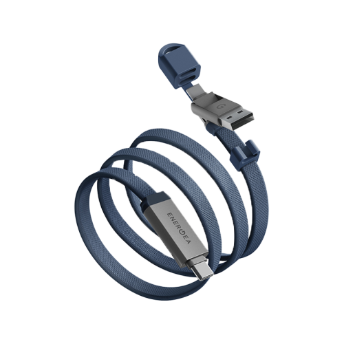 Energea Sheath Travel  2-IN-1 USB-C to USB-C + USB-A 480Mbps with 60W Cable 1.2M - Blue