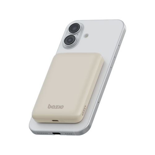 BAZIC GOPOWER SNAP 5K, 3IN1 5000MAH WIRELESS POWERBANK WITH APPLE WATCH CHARGER - LATTE