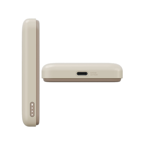 BAZIC GOPOWER SNAP 5K, 3IN1 5000MAH WIRELESS POWERBANK WITH APPLE WATCH CHARGER - LATTE