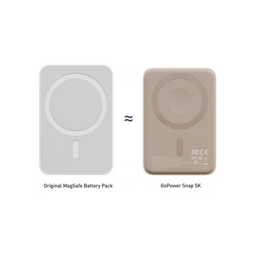 BAZIC GOPOWER SNAP 5K, 3IN1 5000MAH WIRELESS POWERBANK WITH APPLE WATCH CHARGER - LATTE