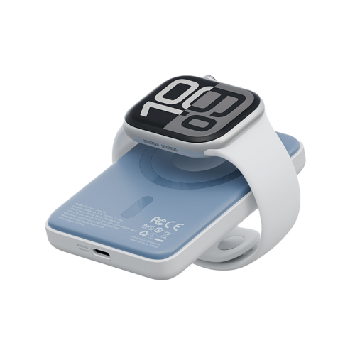 BAZIC GOPOWER SNAP 5K, 3IN1 5000MAH WIRELESS POWERBANK WITH APPLE WATCH CHARGER - VANILLA