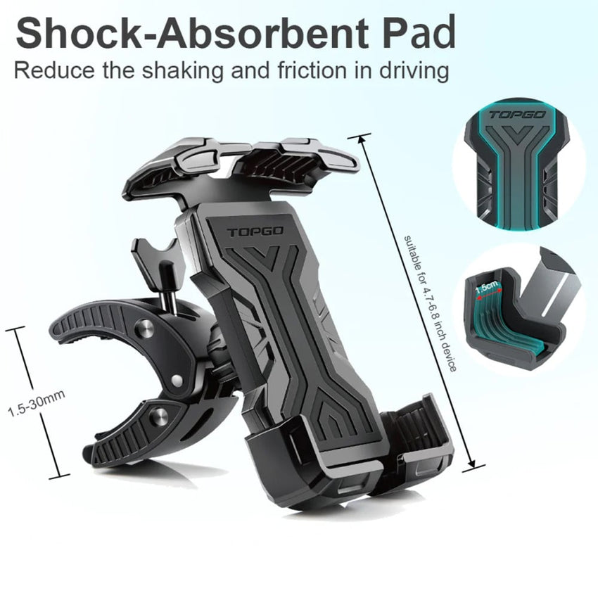 Topgo Phone Holder For Bike Handlebar BPM-1 360° Rotating Shockproof Bicycle Mount - X003117WTD
