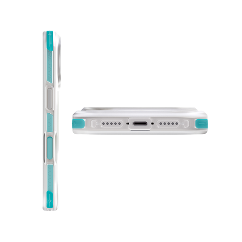 UNIQ HYBRID IPHONE 17 PRO (2025) 6.3 MAGCLICK CHARGING COMBAT ACTIVE - FROST CLEAR / TURQUOISE