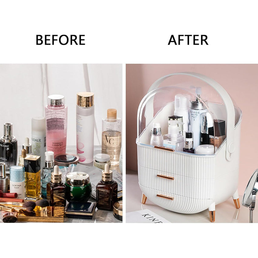 Skykey 3-Layer Large Makeup Organizer Bathroom Counter Bedroom 28×18×37 Cm PS HIPS Material - QY-2750