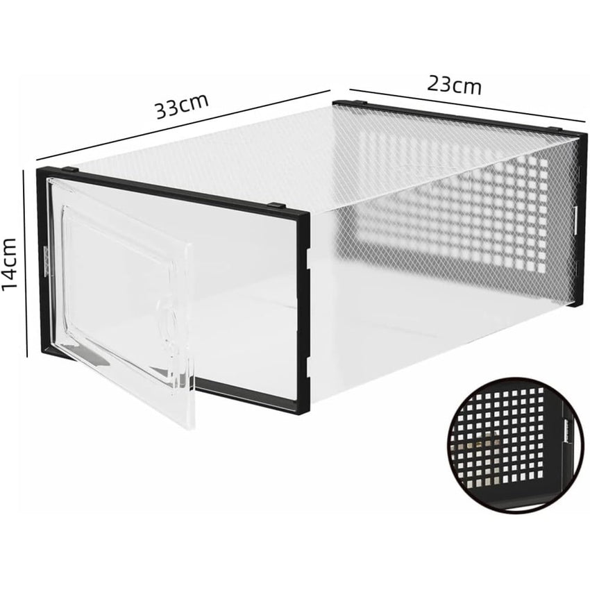 Skykey Transparent Shoe Storage Box 33×23×14 Cm PP Material Stackable Design - QY-2304-1