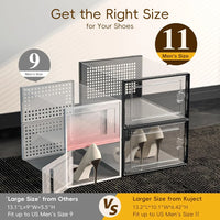 Skykey Transparent Shoe Storage Box 33×23×14 Cm PP Material Stackable Design - QY-2304-1