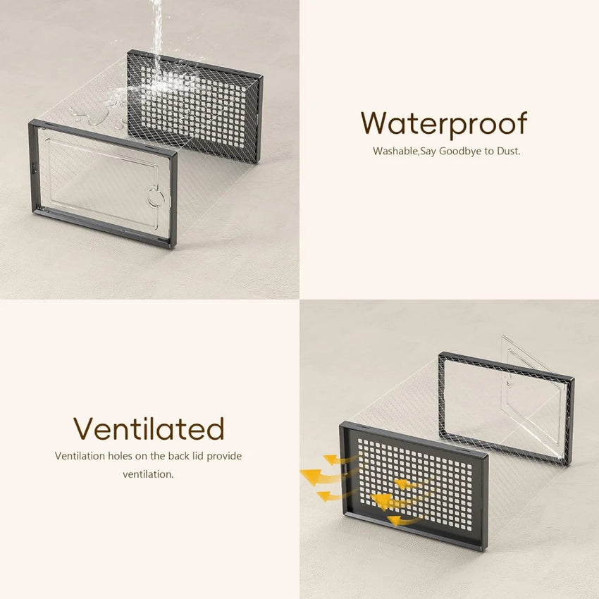 Skykey Transparent Shoe Storage Box 33×23×14 Cm PP Material Stackable Design - QY-2304-1