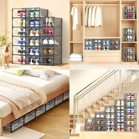 Skykey Transparent Shoe Storage Box 33×23×14 Cm PP Material Stackable Design - QY-2304-1