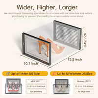 Skykey Transparent Shoe Storage Box 33×23×14 Cm PP Material Stackable Design - QY-2304-1