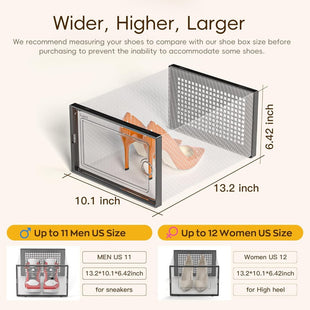 Skykey Transparent Shoe Storage Box 33×23×14 Cm PP Material Stackable Design - QY-2304-1