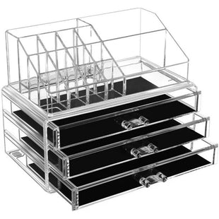 Skykey Clear Makeup Organizer 24×15×18.6 Cm PS Material Transparent Design - QY-2715
